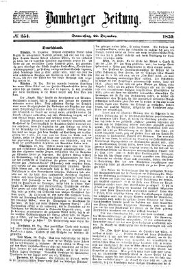 Bamberger Zeitung Donnerstag 22. Dezember 1859