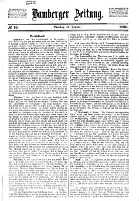 Bamberger Zeitung Dienstag 10. Januar 1860