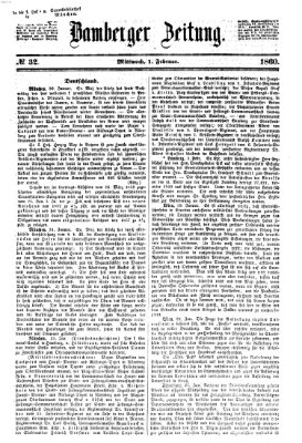 Bamberger Zeitung Mittwoch 1. Februar 1860