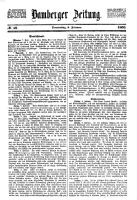 Bamberger Zeitung Donnerstag 9. Februar 1860