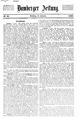 Bamberger Zeitung Samstag 11. Februar 1860