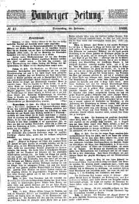 Bamberger Zeitung Donnerstag 16. Februar 1860