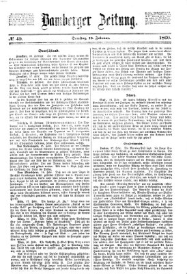 Bamberger Zeitung Samstag 18. Februar 1860