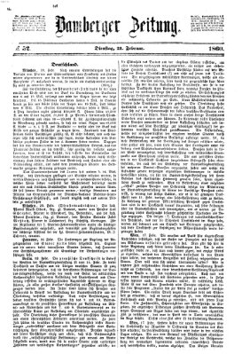 Bamberger Zeitung Dienstag 21. Februar 1860