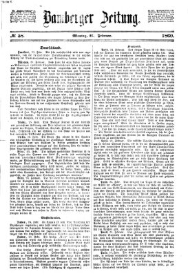 Bamberger Zeitung Montag 27. Februar 1860