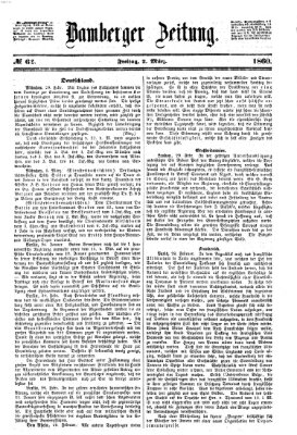 Bamberger Zeitung Freitag 2. März 1860