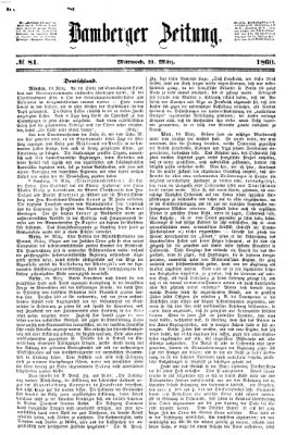 Bamberger Zeitung Mittwoch 21. März 1860