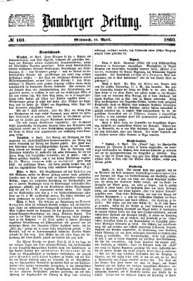 Bamberger Zeitung Mittwoch 11. April 1860