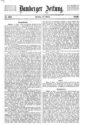 Bamberger Zeitung Freitag 13. April 1860