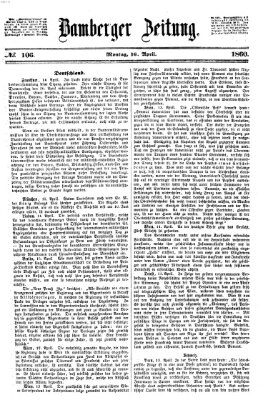 Bamberger Zeitung Montag 16. April 1860