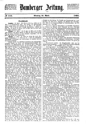 Bamberger Zeitung Montag 23. April 1860