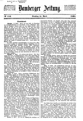 Bamberger Zeitung Dienstag 24. April 1860