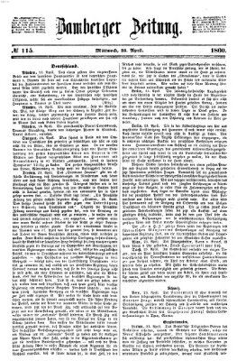 Bamberger Zeitung Mittwoch 25. April 1860