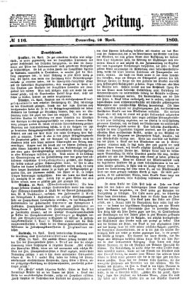 Bamberger Zeitung Donnerstag 26. April 1860