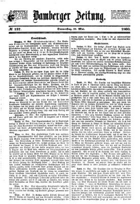 Bamberger Zeitung Donnerstag 17. Mai 1860