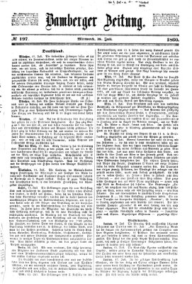 Bamberger Zeitung Mittwoch 18. Juli 1860