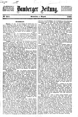 Bamberger Zeitung Mittwoch 1. August 1860