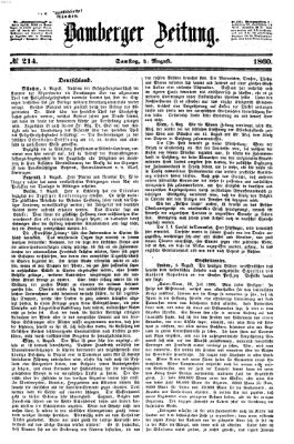 Bamberger Zeitung Samstag 4. August 1860