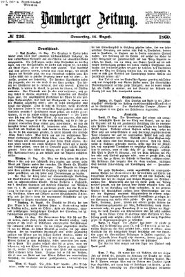 Bamberger Zeitung Donnerstag 16. August 1860