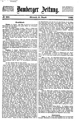 Bamberger Zeitung Mittwoch 22. August 1860