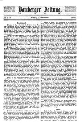 Bamberger Zeitung Samstag 1. September 1860