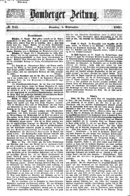 Bamberger Zeitung Sonntag 2. September 1860