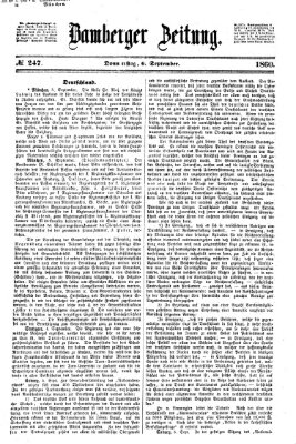 Bamberger Zeitung Donnerstag 6. September 1860