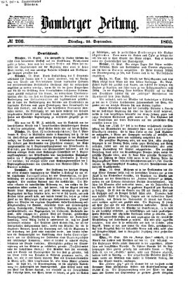 Bamberger Zeitung Dienstag 25. September 1860