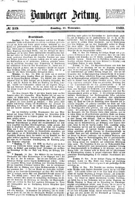 Bamberger Zeitung Samstag 17. November 1860