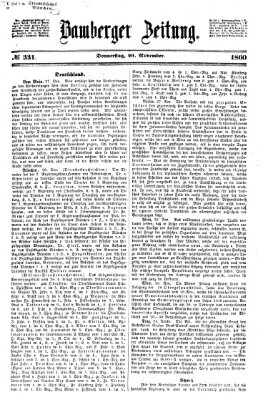 Bamberger Zeitung Donnerstag 29. November 1860