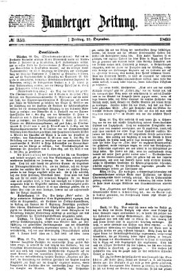 Bamberger Zeitung Freitag 21. Dezember 1860