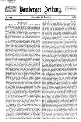 Bamberger Zeitung Donnerstag 27. Dezember 1860