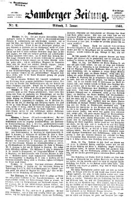 Bamberger Zeitung Mittwoch 2. Januar 1861