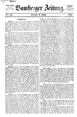 Bamberger Zeitung Mittwoch 16. Januar 1861