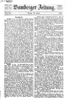 Bamberger Zeitung Montag 21. Januar 1861