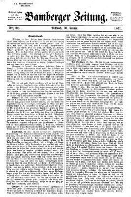 Bamberger Zeitung Mittwoch 30. Januar 1861