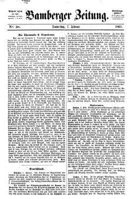 Bamberger Zeitung Donnerstag 7. Februar 1861