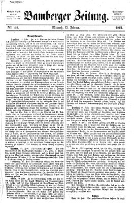 Bamberger Zeitung Mittwoch 13. Februar 1861