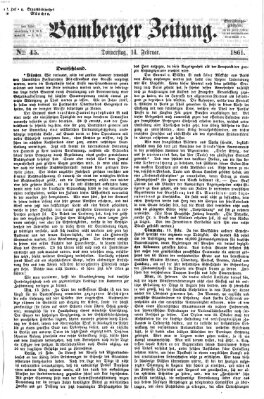 Bamberger Zeitung Donnerstag 14. Februar 1861