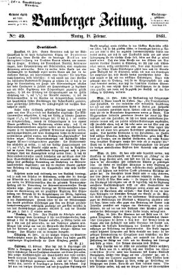 Bamberger Zeitung Montag 18. Februar 1861