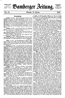 Bamberger Zeitung Mittwoch 20. Februar 1861