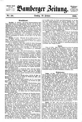 Bamberger Zeitung Samstag 23. Februar 1861