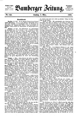 Bamberger Zeitung Samstag 2. März 1861