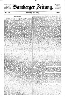 Bamberger Zeitung Donnerstag 14. März 1861