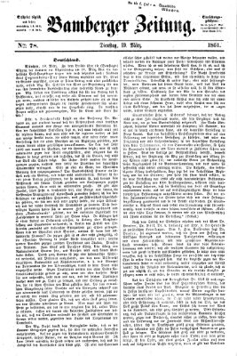 Bamberger Zeitung Dienstag 19. März 1861