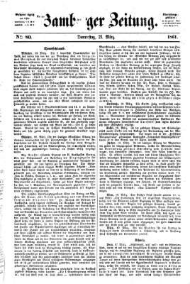 Bamberger Zeitung Donnerstag 21. März 1861