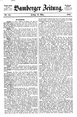 Bamberger Zeitung Freitag 22. März 1861