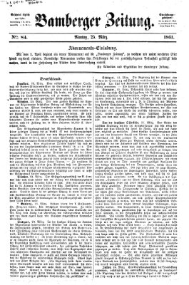 Bamberger Zeitung Montag 25. März 1861