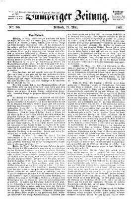 Bamberger Zeitung Mittwoch 27. März 1861