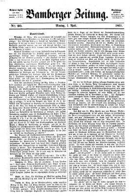 Bamberger Zeitung Montag 1. April 1861